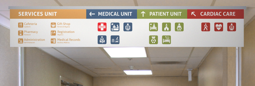 French Hospital Overhead Signage